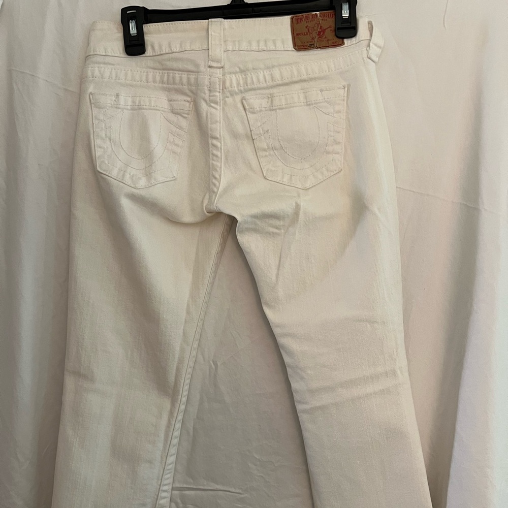 Cropped White True Religion Jeans